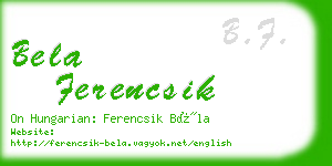 bela ferencsik business card